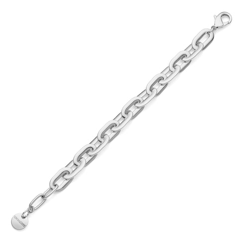BRACCIALE ARGENTATO CATENA OVALE PIATTA 2380